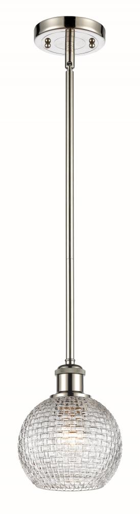 Athens - 1 Light - 6 inch - Polished Nickel - Mini Pendant