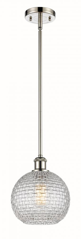 Athens - 1 Light - 8 inch - Polished Nickel - Mini Pendant