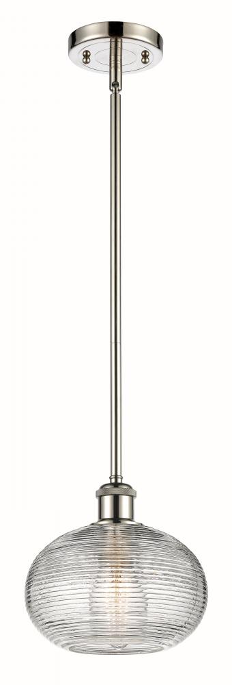 Ithaca - 1 Light - 8 inch - Polished Nickel - Mini Pendant