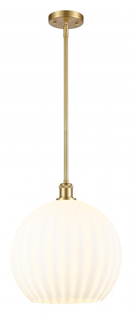 White Venetian - 1 Light - 14 inch - Satin Gold - Pendant