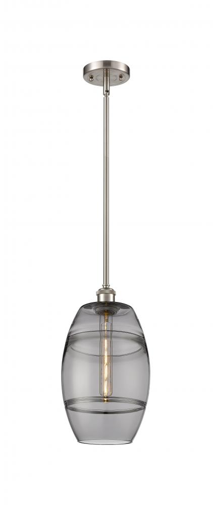 Vaz - 1 Light - 8 inch - Brushed Satin Nickel - Mini Pendant