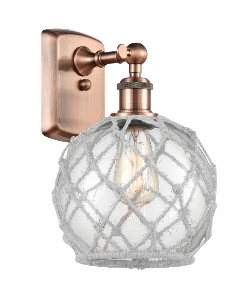 Farmhouse Rope - 1 Light - 8 inch - Antique Copper - Sconce