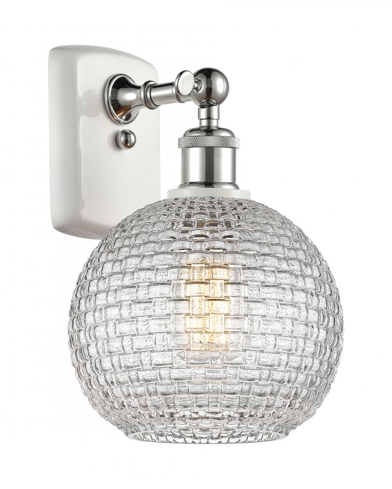 Athens - 1 Light - 8 inch - White Polished Chrome - Sconce