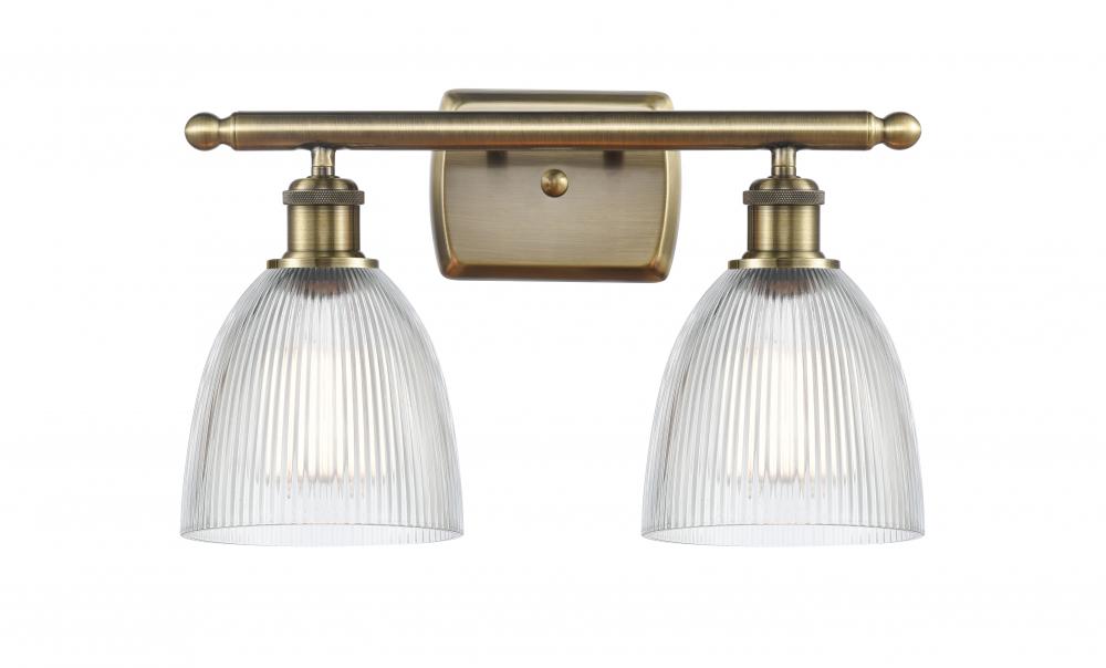 Castile - 2 Light - 16 inch - Antique Brass - Bath Vanity Light