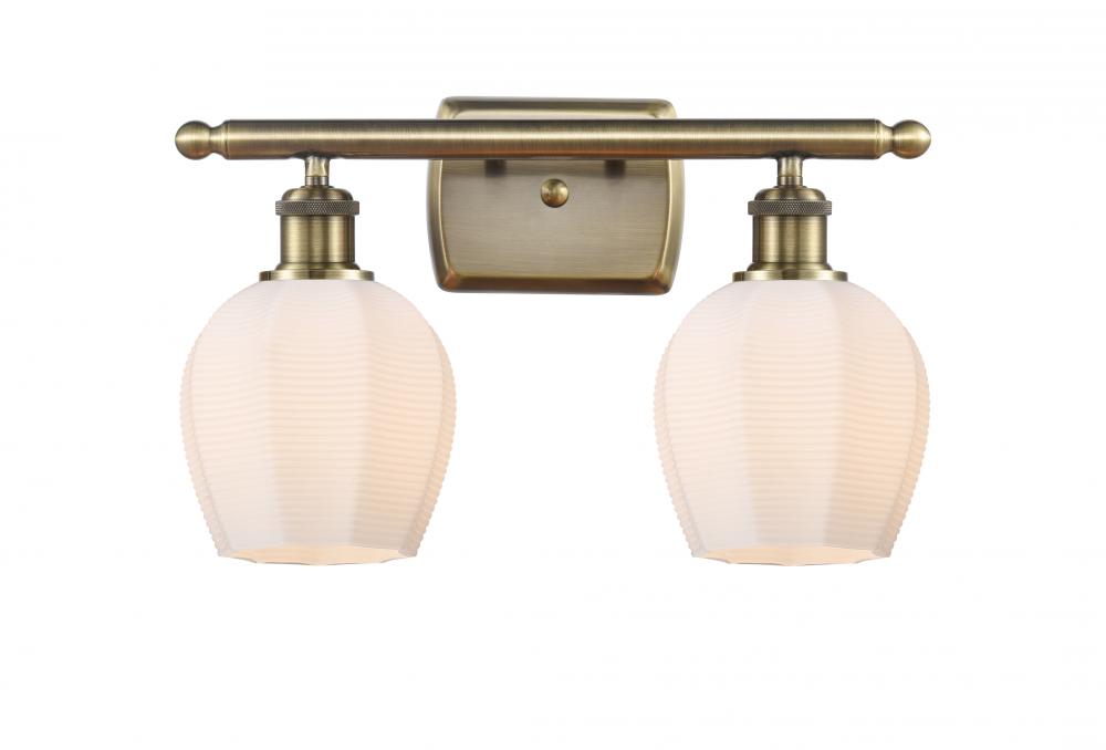 Norfolk - 2 Light - 16 inch - Antique Brass - Bath Vanity Light