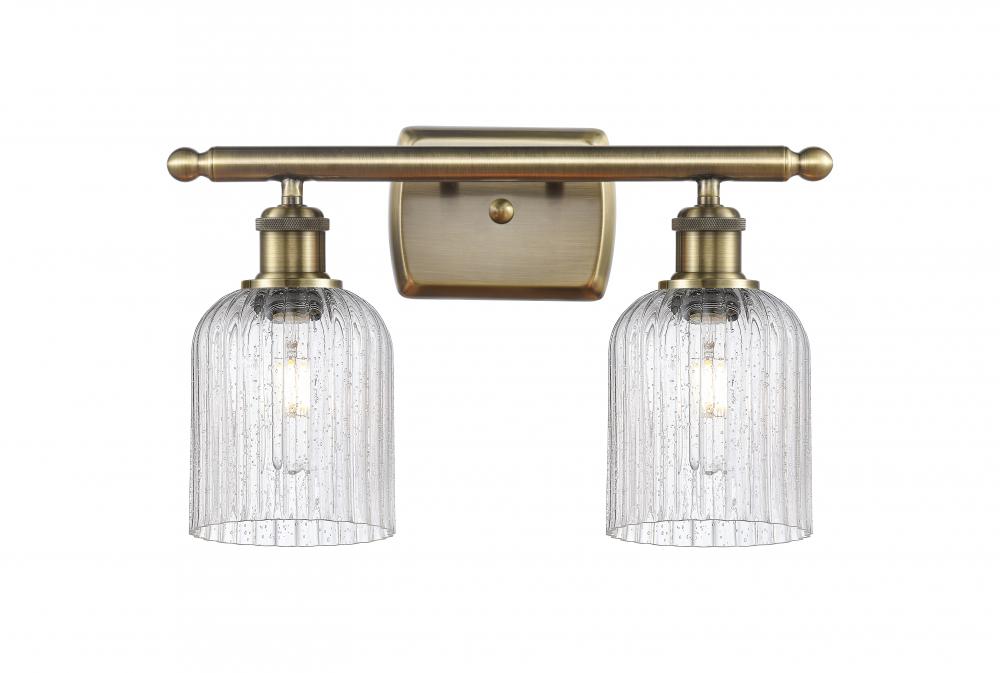 Bridal Veil - 2 Light - 15 inch - Antique Brass - Bath Vanity Light