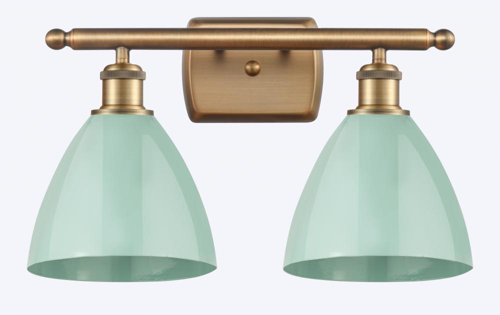 Plymouth - 2 Light - 18 inch - Brushed Brass - Bath Vanity Light