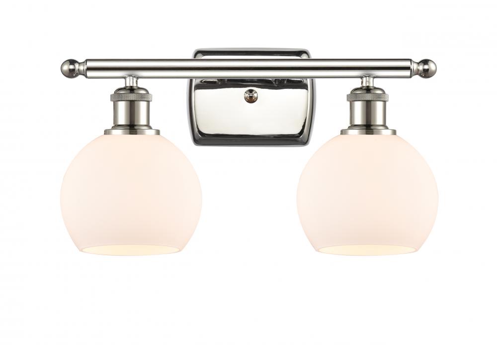 Athens - 2 Light - 16 inch - Polished Nickel - Bath Vanity Light