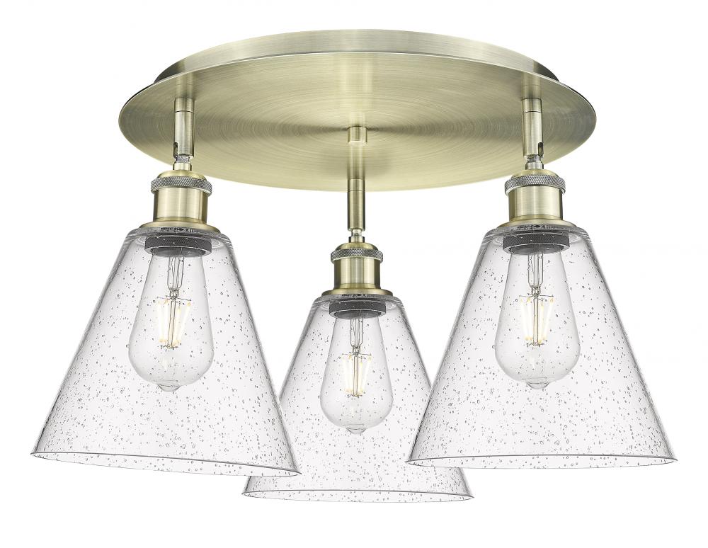 Berkshire - 3 Light - 20 inch - Antique Brass - Flush Mount