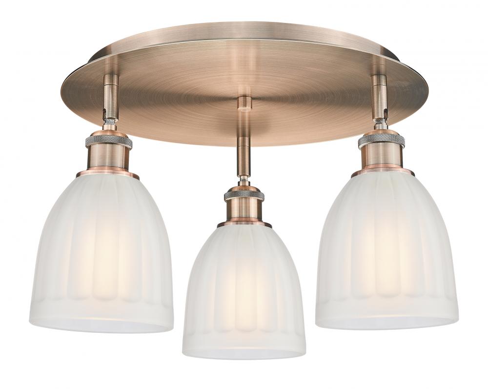 Brookfield - 3 Light - 18 inch - Antique Copper - Flush Mount