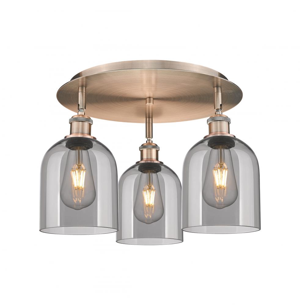 Bella - 3 Light - 17 inch - Antique Copper - Flush Mount