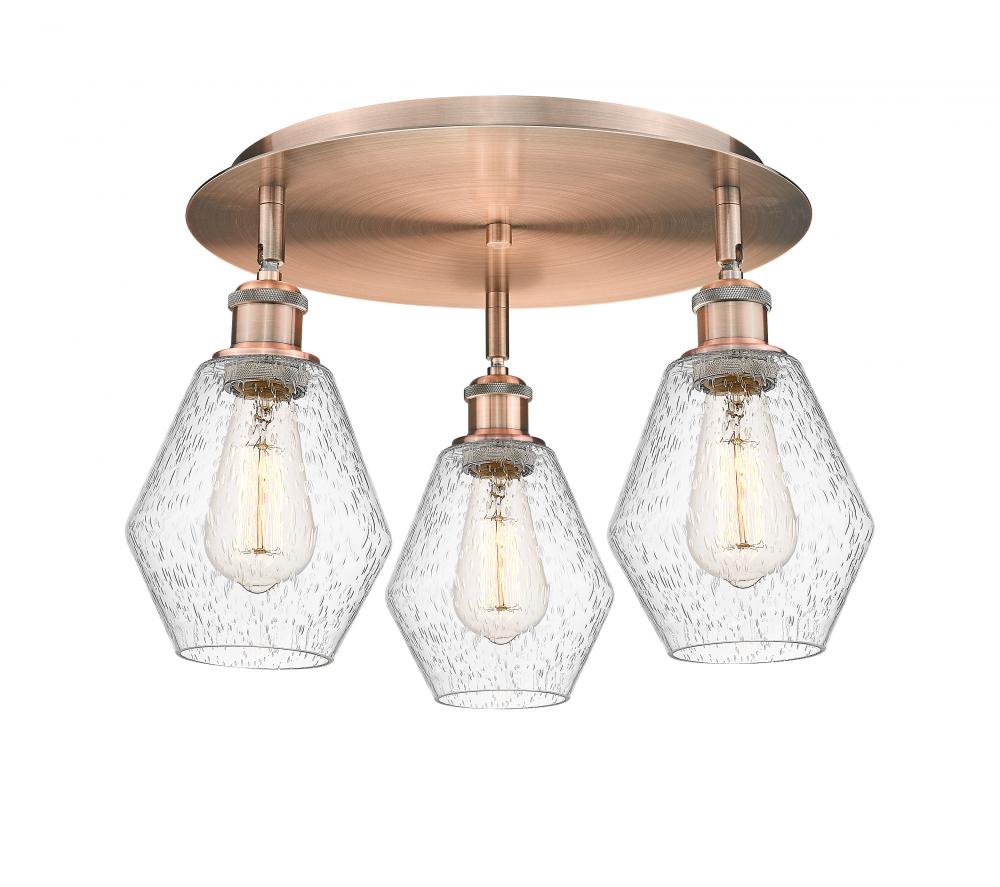 Cindyrella - 3 Light - 18 inch - Antique Copper - Flush Mount