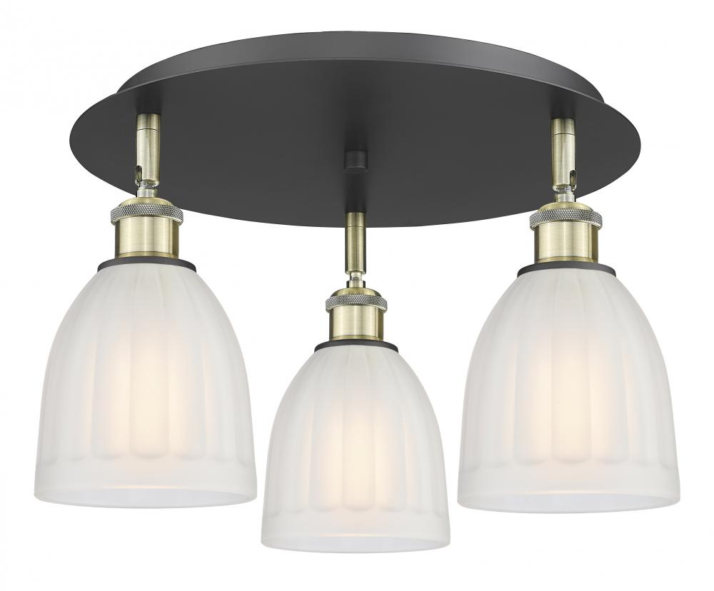 Brookfield - 3 Light - 18 inch - Black Antique Brass - Flush Mount