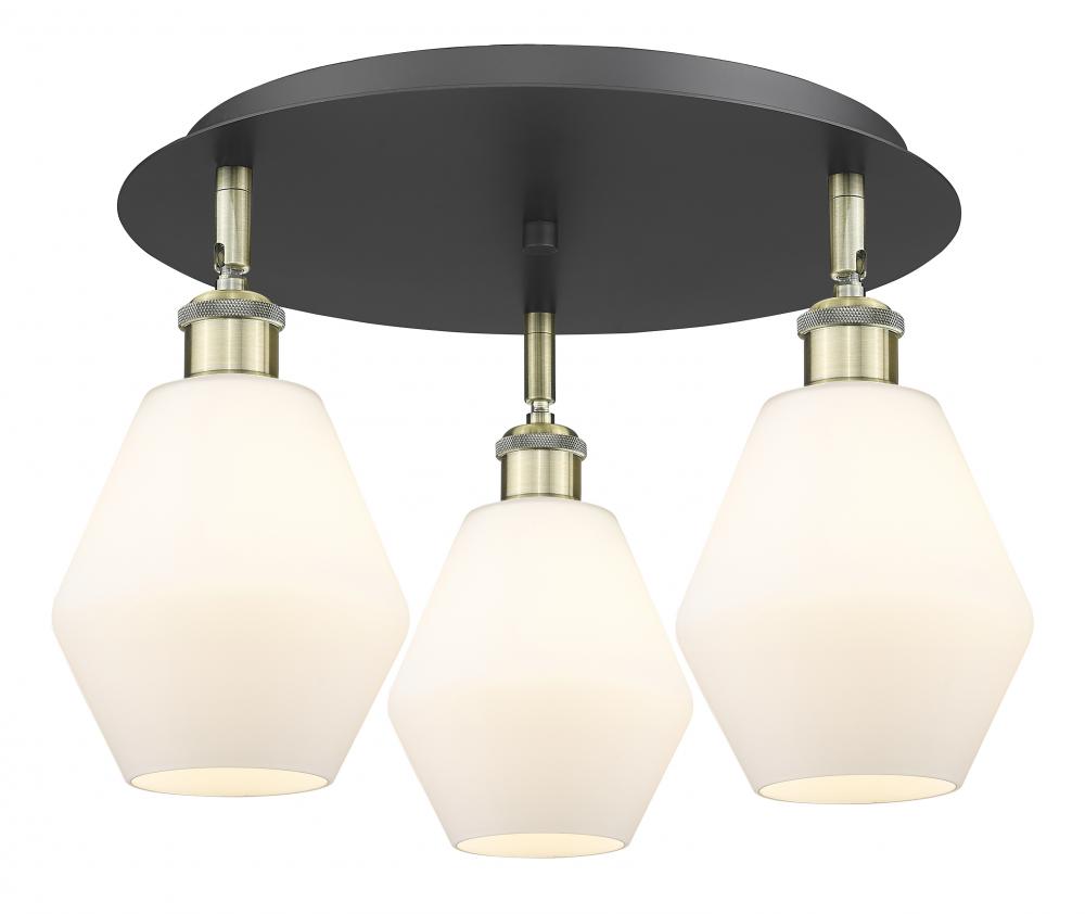 Cindyrella - 3 Light - 18 inch - Black Antique Brass - Flush Mount