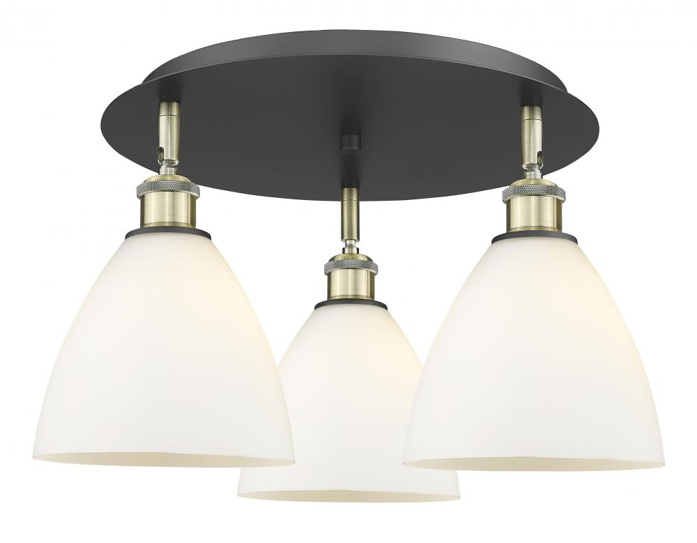 Bristol - 3 Light - 19 inch - Black Antique Brass - Flush Mount