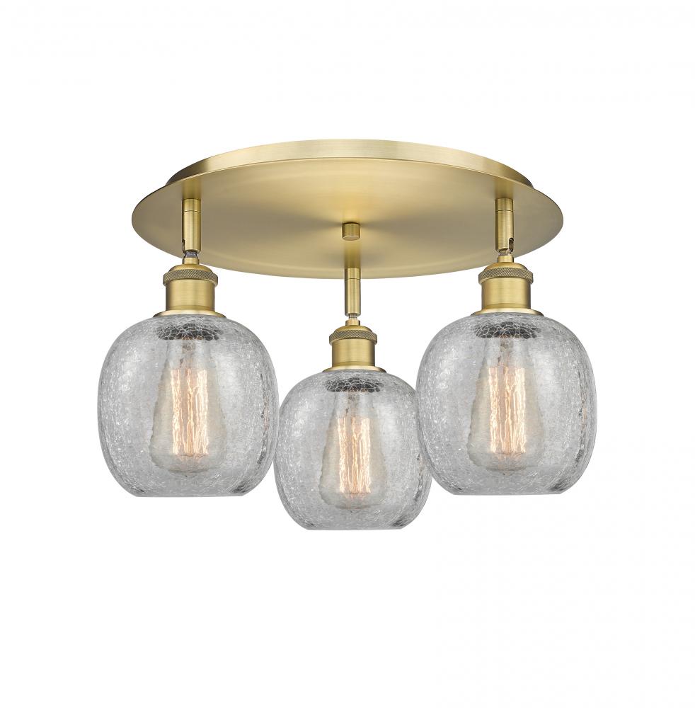 Belfast - 3 Light - 18 inch - Brushed Brass - Flush Mount