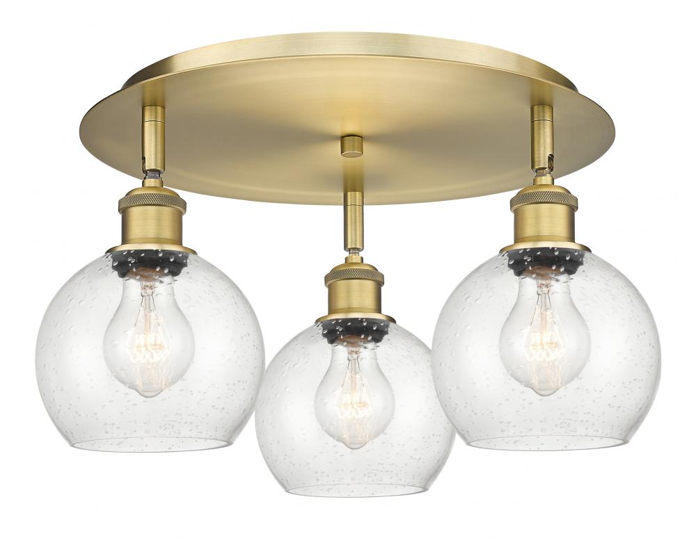 Athens - 3 Light - 18 inch - Brushed Brass - Flush Mount