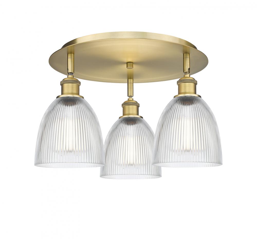 Castile - 3 Light - 18 inch - Brushed Brass - Flush Mount