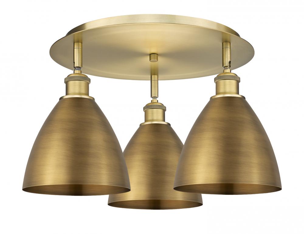 Bristol - 3 Light - 19 inch - Brushed Brass - Flush Mount