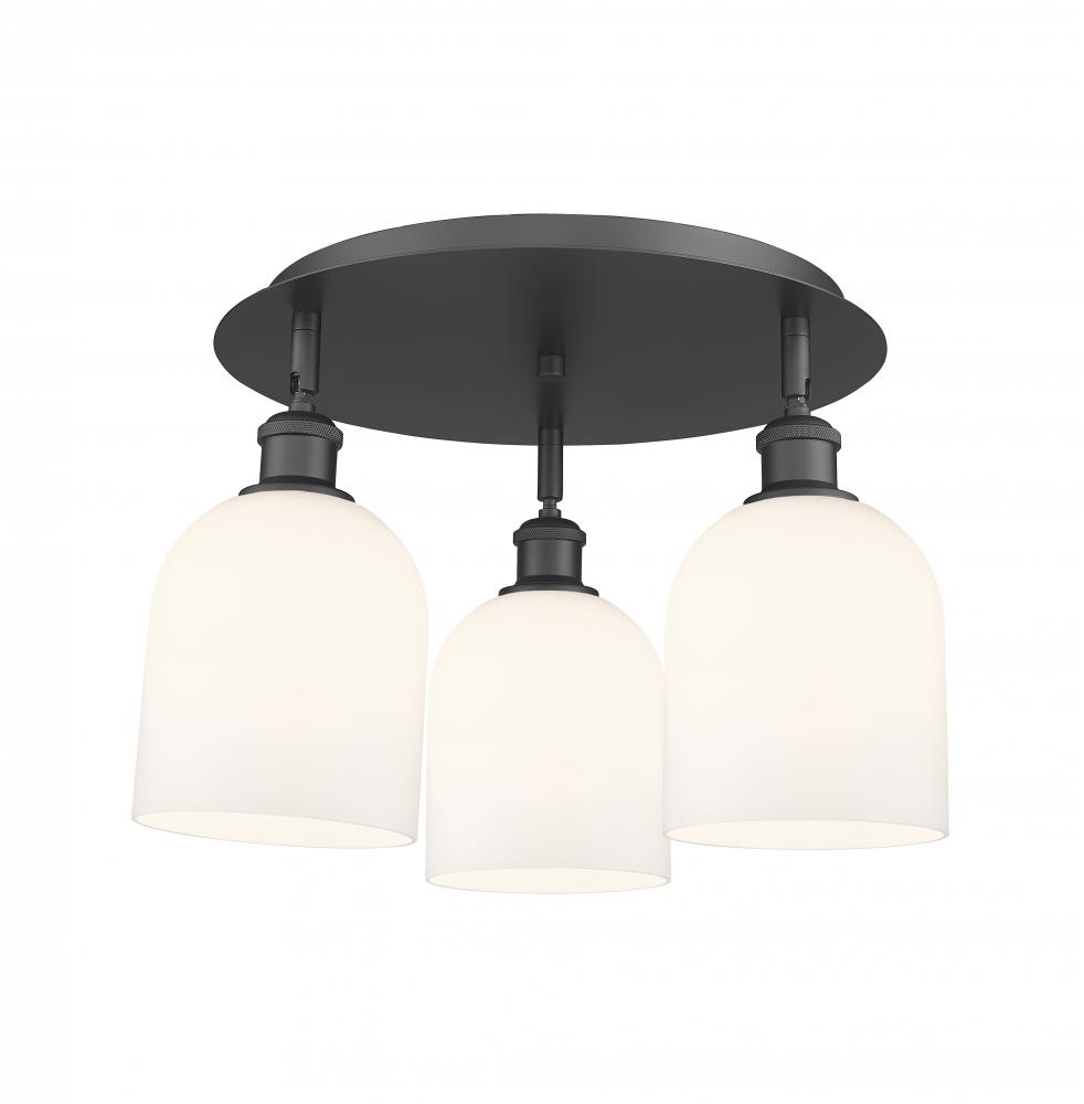 Bella - 3 Light - 17 inch - Matte Black - Flush Mount