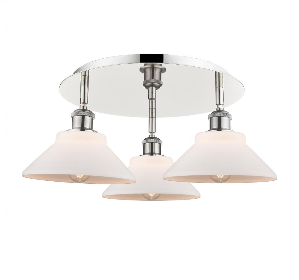 Orwell - 3 Light - 20 inch - Polished Nickel - Flush Mount