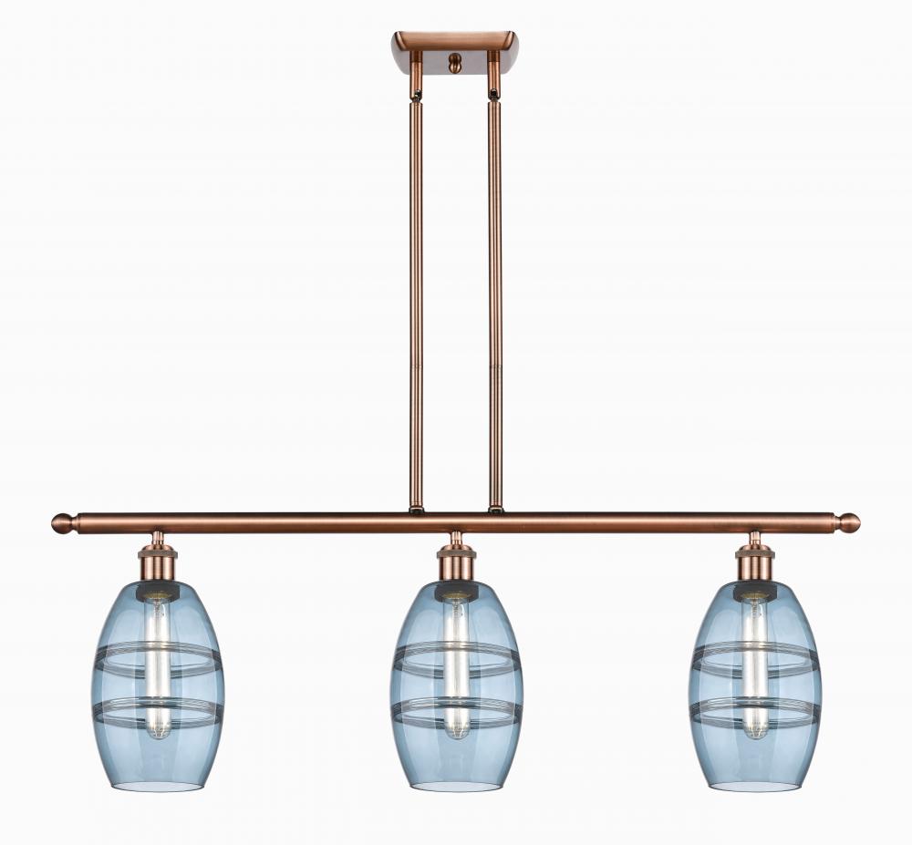 Vaz - 3 Light - 36 inch - Antique Copper - Cord hung - Island Light