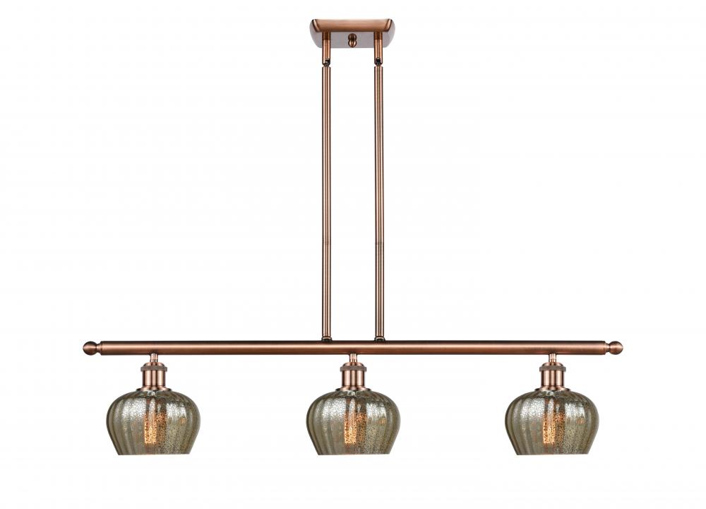 Fenton - 3 Light - 36 inch - Antique Copper - Cord hung - Island Light