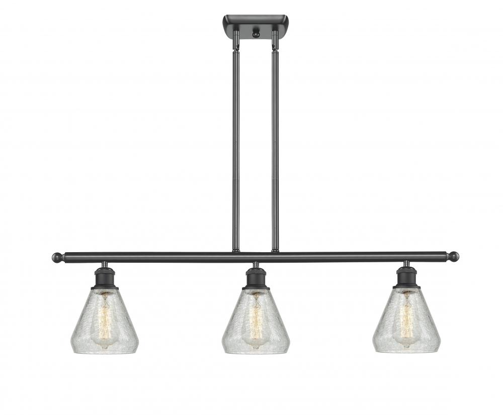 Conesus - 3 Light - 36 inch - Matte Black - Cord hung - Island Light