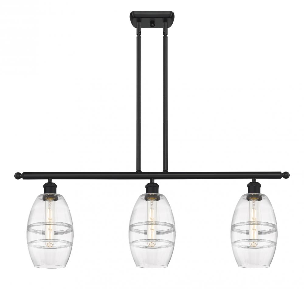 Vaz - 3 Light - 36 inch - Matte Black - Cord hung - Island Light