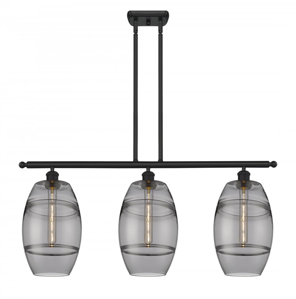 Vaz - 3 Light - 36 inch - Matte Black - Cord hung - Island Light