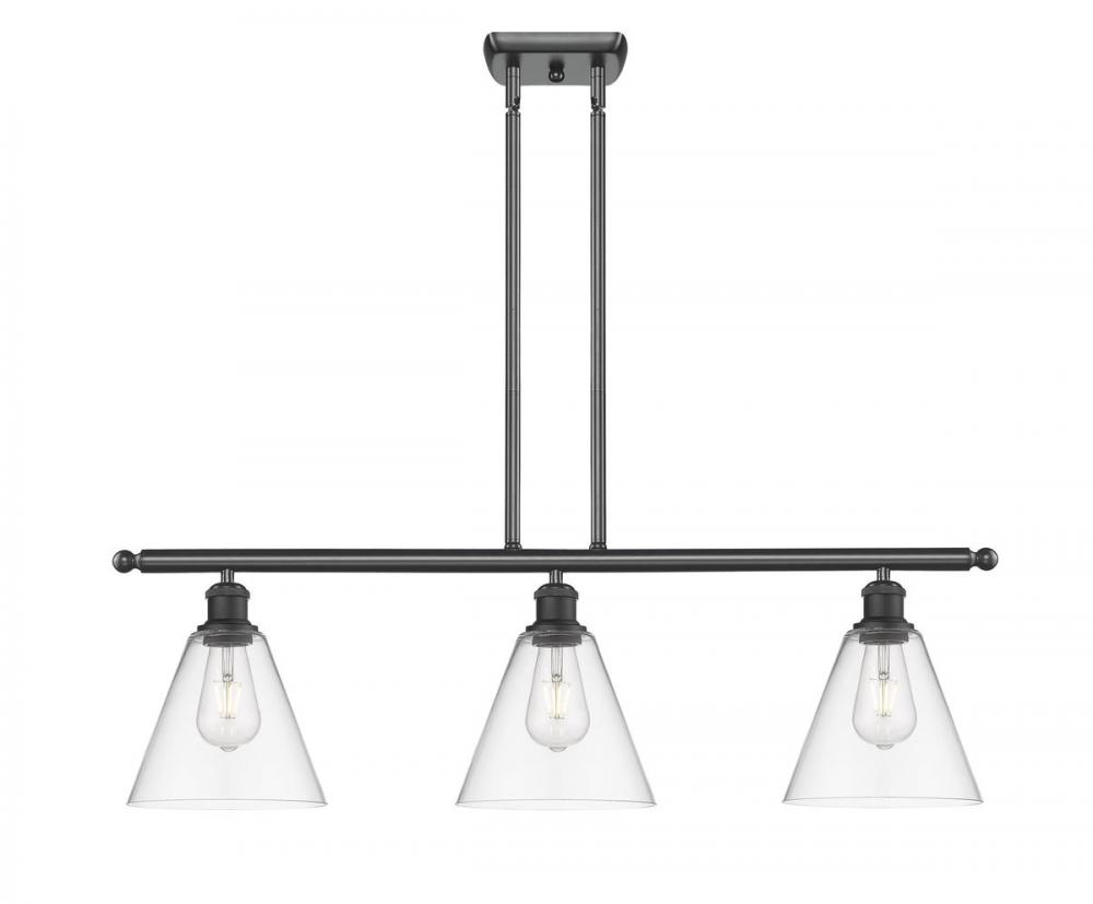 Berkshire - 3 Light - 36 inch - Matte Black - Cord hung - Island Light