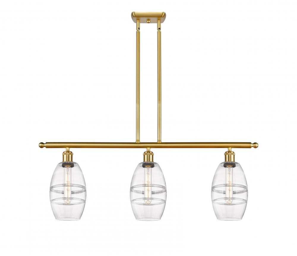 Vaz - 3 Light - 36 inch - Satin Gold - Cord hung - Island Light