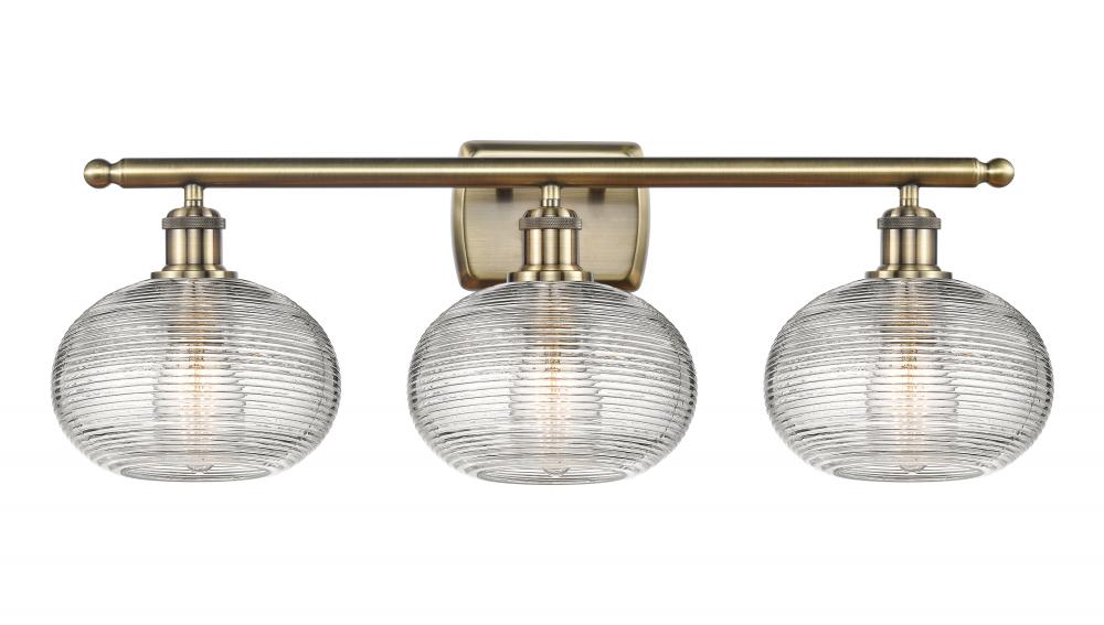 Ithaca - 3 Light - 28 inch - Antique Brass - Bath Vanity Light