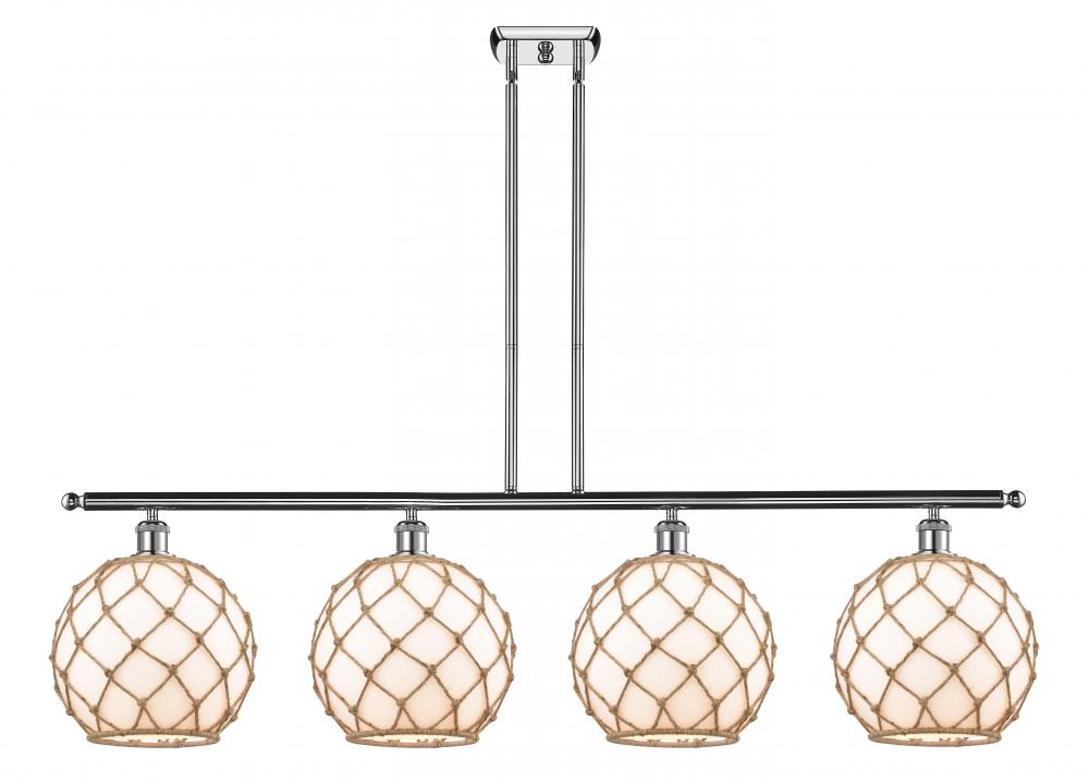 Farmhouse Rope - 4 Light - 48 inch - Polished Chrome - Cord hung - Island Light