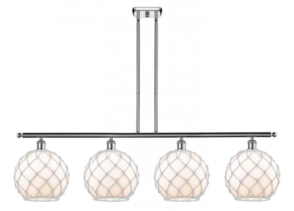 Farmhouse Rope - 4 Light - 48 inch - Polished Chrome - Cord hung - Island Light