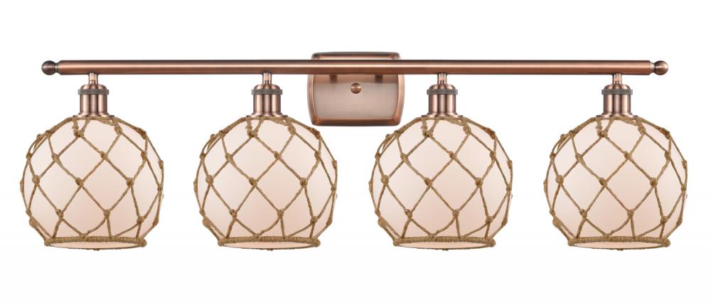 Farmhouse Rope - 4 Light - 38 inch - Antique Copper - Bath Vanity Light