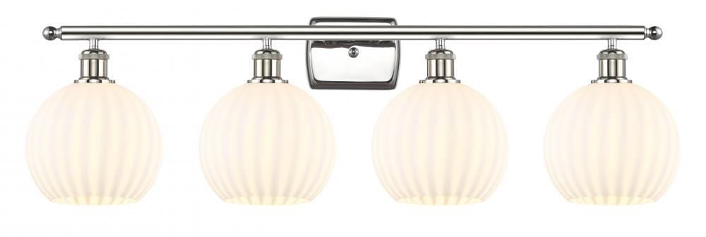 White Venetian - 4 Light - 38 inch - Polished Nickel - Bath Vanity Light