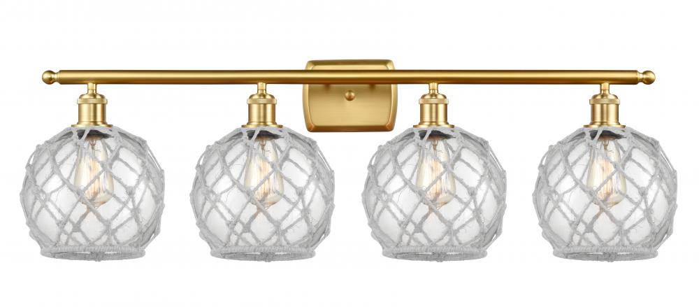 Farmhouse Rope - 4 Light - 38 inch - Satin Gold - Bath Vanity Light