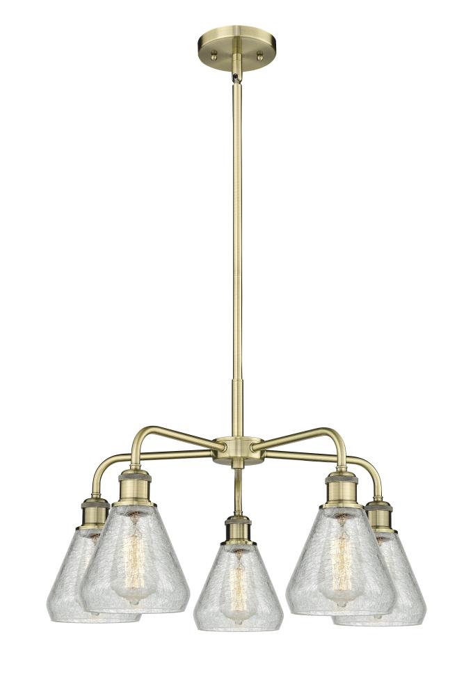 Conesus - 5 Light - 24 inch - Antique Brass - Chandelier