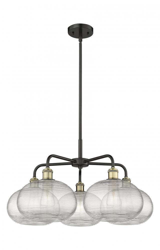 Ithaca - 5 Light - 28 inch - Black Antique Brass - Chandelier