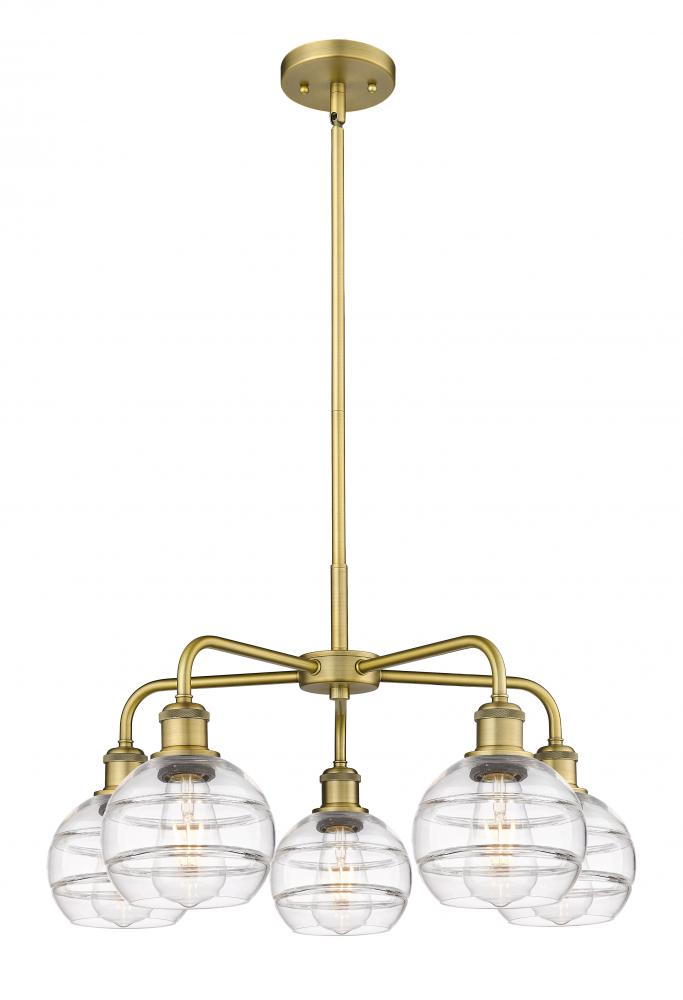 Rochester - 5 Light - 24 inch - Brushed Brass - Chandelier