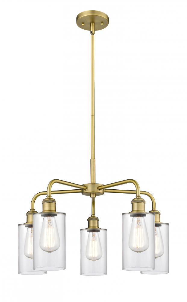 Clymer - 5 Light - 22 inch - Brushed Brass - Chandelier