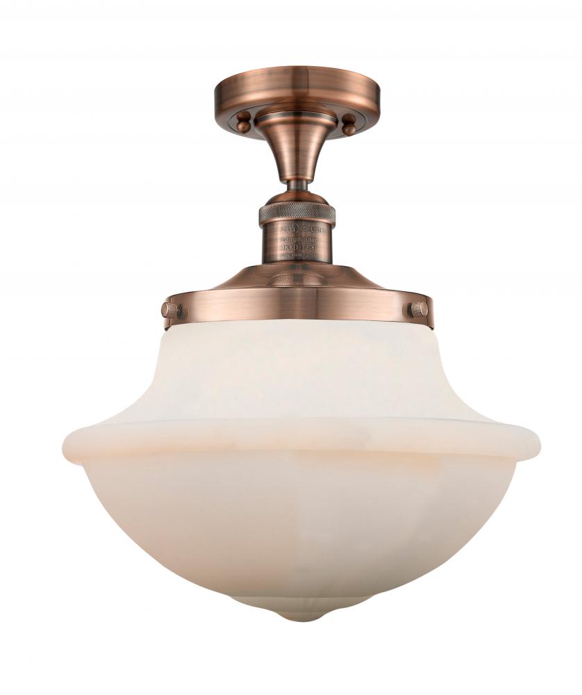 Oxford - 1 Light - 12 inch - Antique Copper - Semi-Flush Mount