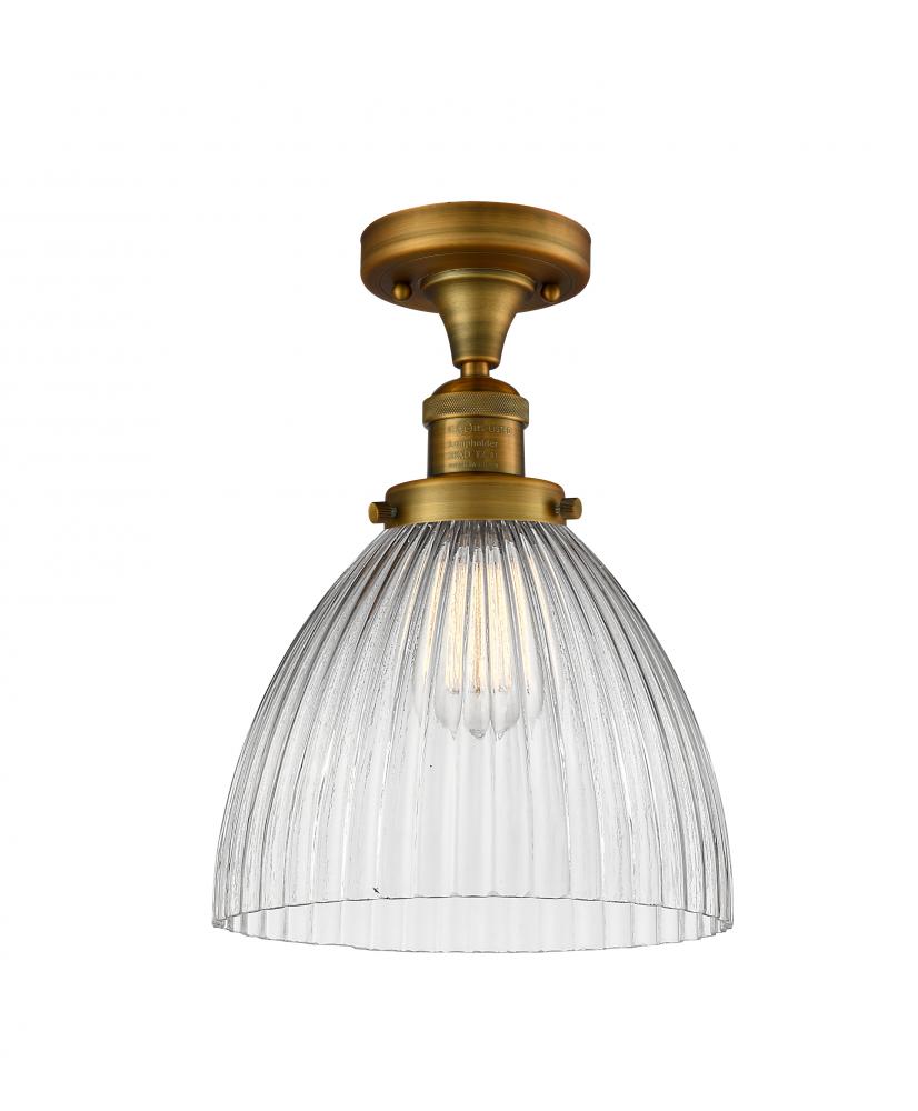 Seneca Falls - 1 Light - 10 inch - Brushed Brass - Semi-Flush Mount