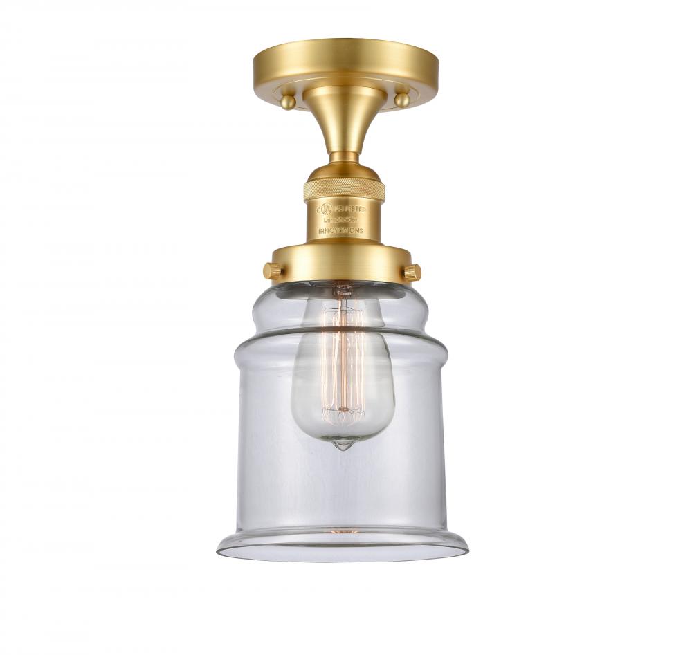 Canton - 1 Light - 6 inch - Satin Gold - Semi-Flush Mount