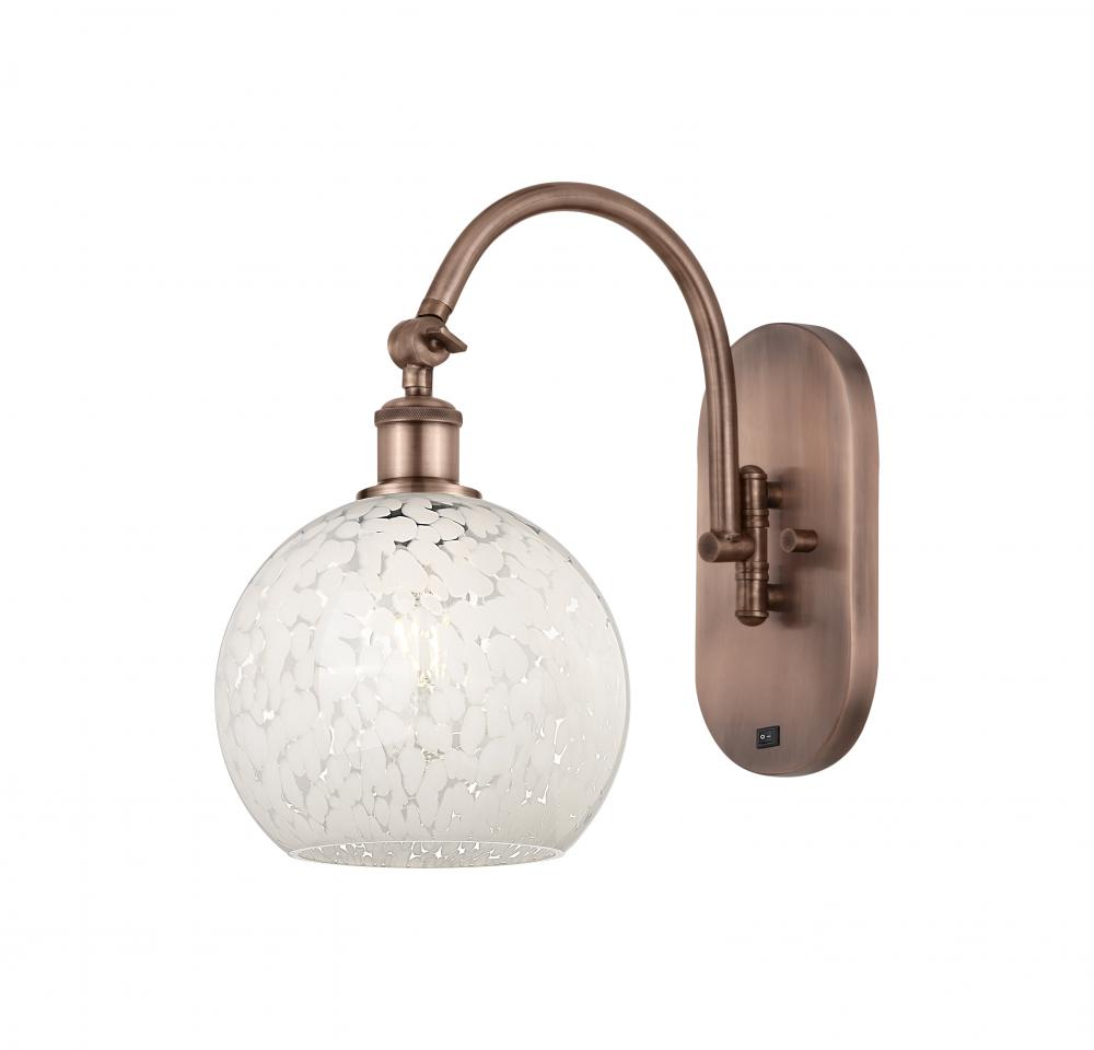 White Mouchette - 1 Light - 8 inch - Antique Copper - Sconce