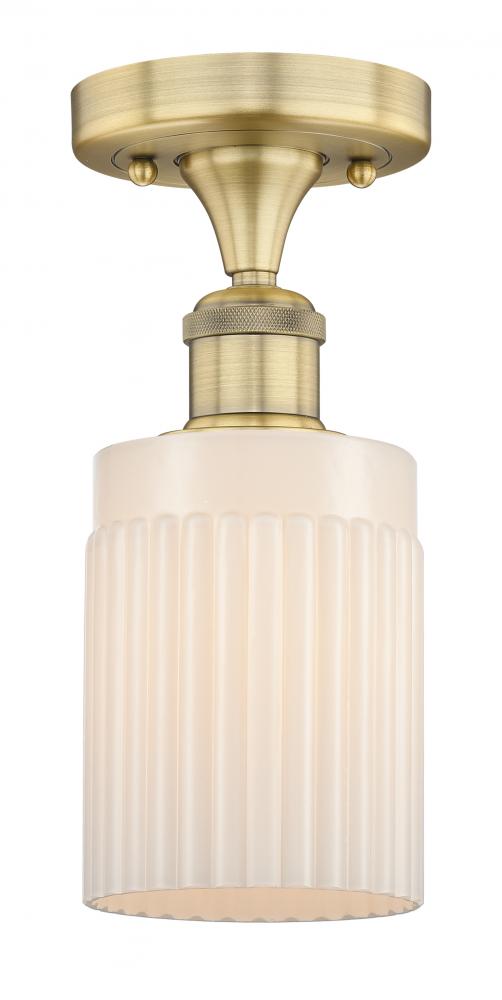 Hadley - 1 Light - 5 inch - Brushed Brass - Semi-Flush Mount