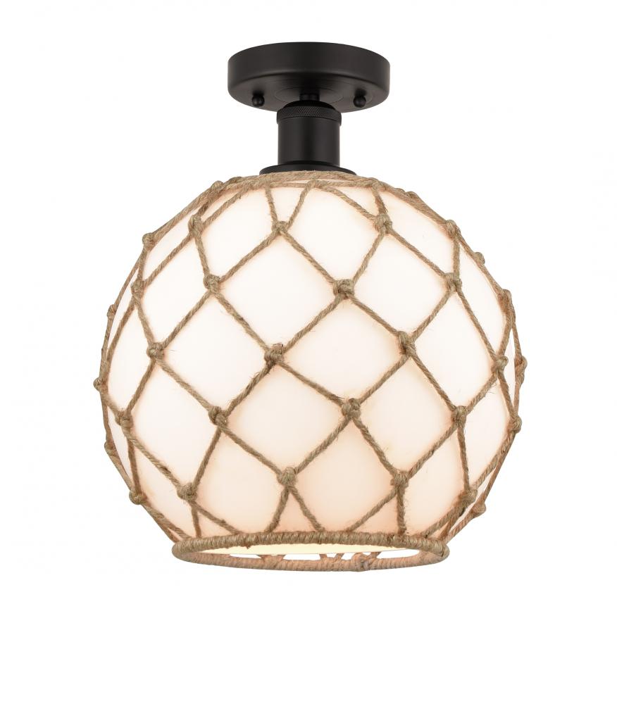 Farmhouse Rope - 1 Light - 10 inch - Oil Rubbed Bronze - Semi-Flush Mount