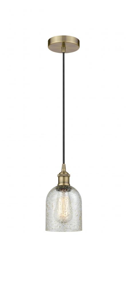 Caledonia - 1 Light - 5 inch - Antique Brass - Cord hung - Mini Pendant