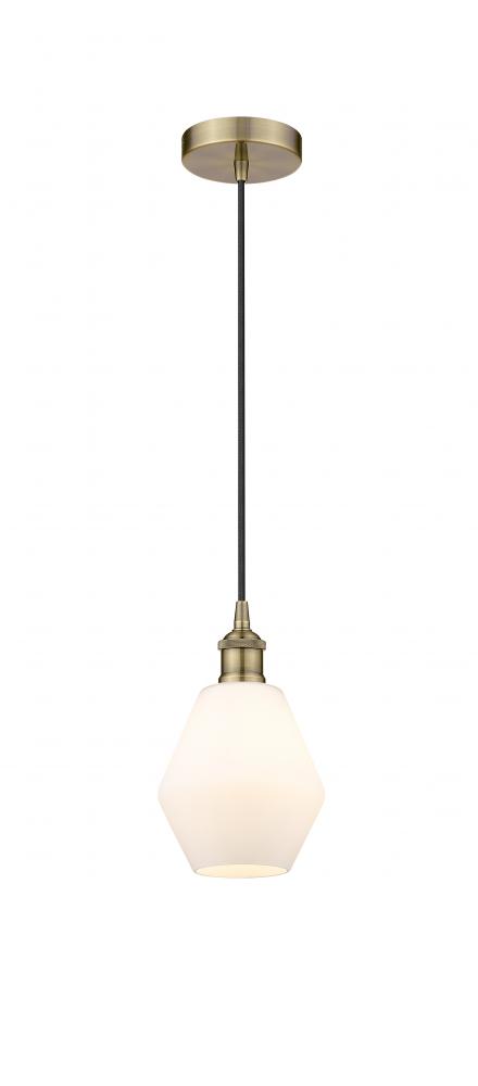 Cindyrella - 1 Light - 6 inch - Antique Brass - Cord hung - Mini Pendant